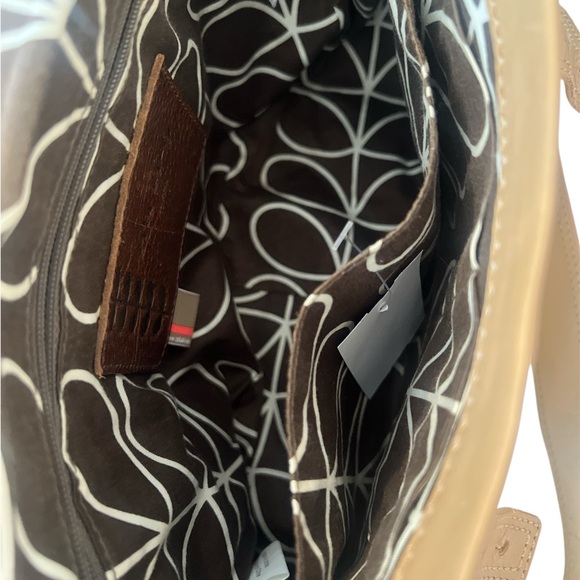 Orla Kiely Tan Leather Crossbody with Green Detailing - Picture 10 of 16